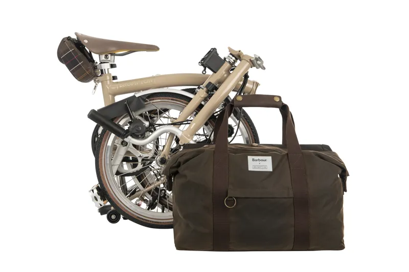 Brompton C Line Explore Mid Folding Bike 2023 in Barbour edition inc. 2 bags-5